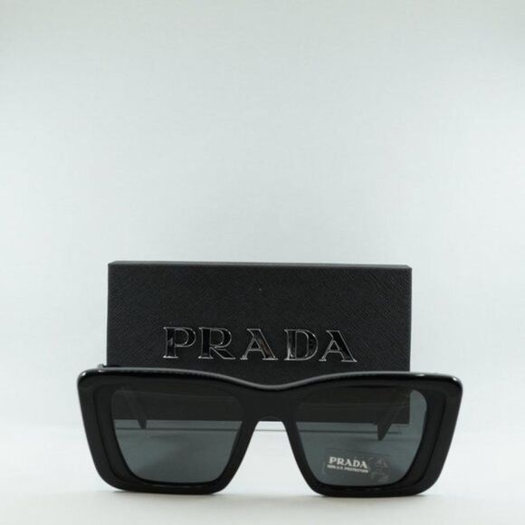💯 NEW PRADA PR08YS 1AB5S0 BLACK/GREY SUNGLASSES - Picture 2 of 13